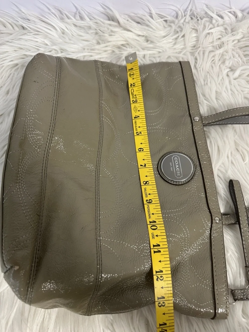 Coach Patent Signature Leather Shoulder Bag Purse